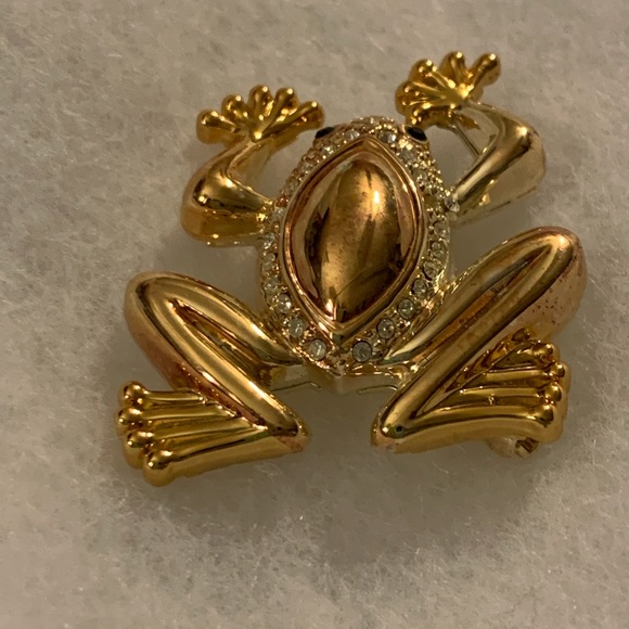 FROG BROOCH PIN BEST GOLD TONED VINTAGE - Picture 6 of 8